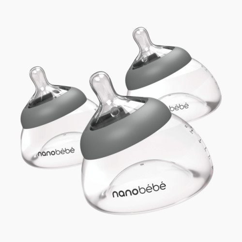 Nanobebe Breastmilk Bottle - Grey, 3