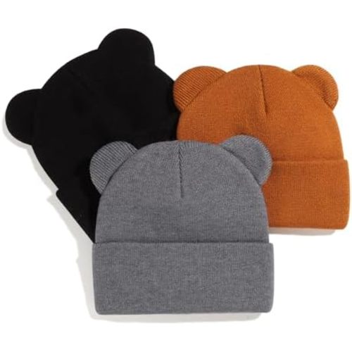 Baby Winter Beanie Hat,Kids Cute Bear Ears Soft Knit Beanie for Infant Boys Girl Warm Winter Hat Caps