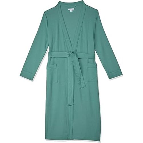 Amazon Essentials Women's Lightweight Waffle Full-Length Bath Robe with Pockets (Available in Plus Size)
