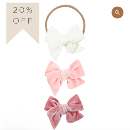 Velvet Bow 3 Pack: Petal Headbands