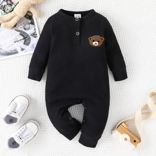 Baby Knitted Bear Crew Neck Romper
