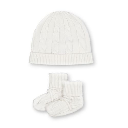 Hope & Henry Baby Sweater Beanie and Bootie Set
