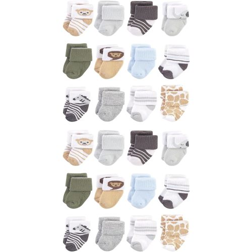 Hudson Baby Unisex Cotton Rich Baby Terry Socks 24-Pack