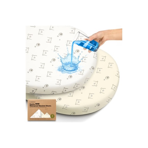 2-Pack Soothe [Protect+] Waterproof Bassinet Sheets