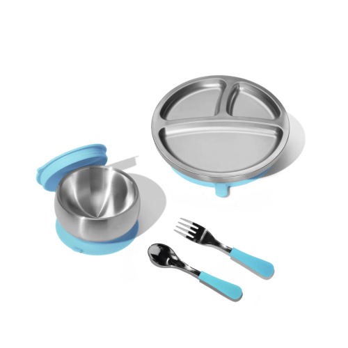 Avanchy Stainless Steel Gift Set: Registry Fave, Bowl, Plate, Spoons