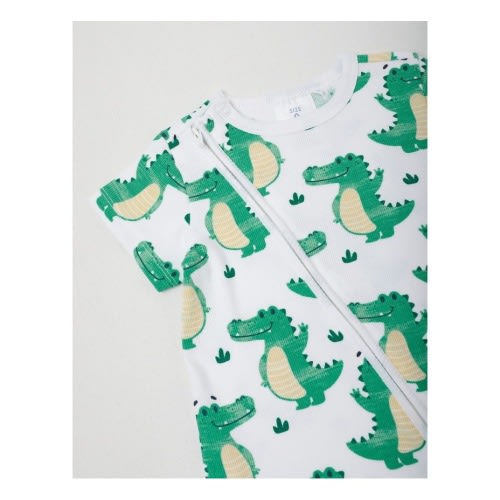 Essentials Crocodile Romper in White