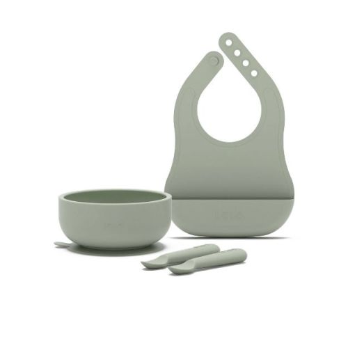 Lalo 4pc Silicone Starting Solids Set - Sage