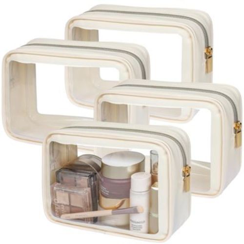 Narwey TSA Approved Toiletry Bag 4 Medium - Quart Size Clear Makeup Bag