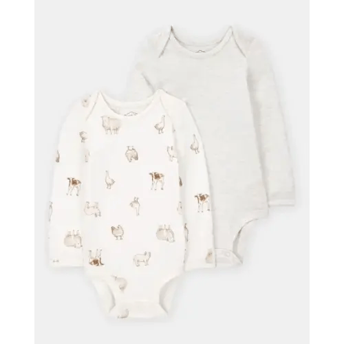 Baby 2-Pack Long-Sleeve PurelySoft Bodysuits | Carter's