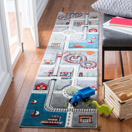 Viv + Rae™ Hiles Gray/Blue/Red Area Rug & Reviews | Wayfair