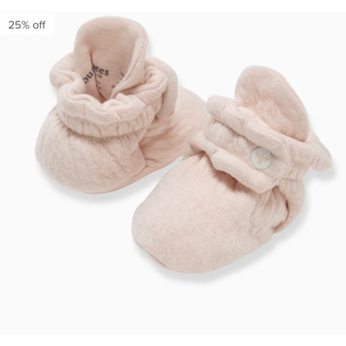 Organic Cotton Quilted Bee Baby Booties - Ranunculus