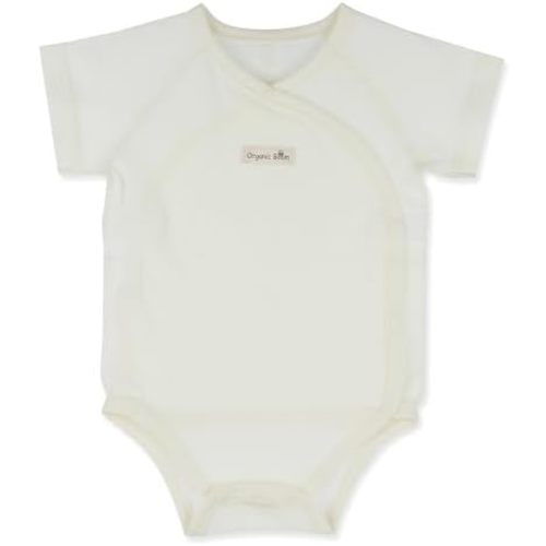 100% Certified Organic Cotton Newborn Baby Side Snap Kimono Breathable Comfortable Onesie Bodysuit Summer Heat Rash Eczema