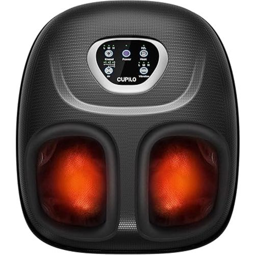 Foot Massager FSA Eligible HSA, Feet Massager with Heat for Plantar Fasciitis Relief, 5 Levels Compression & Vibration Massage for Neuropathy, Gifts for Women Mom Men Dad, Fits Up to 13"