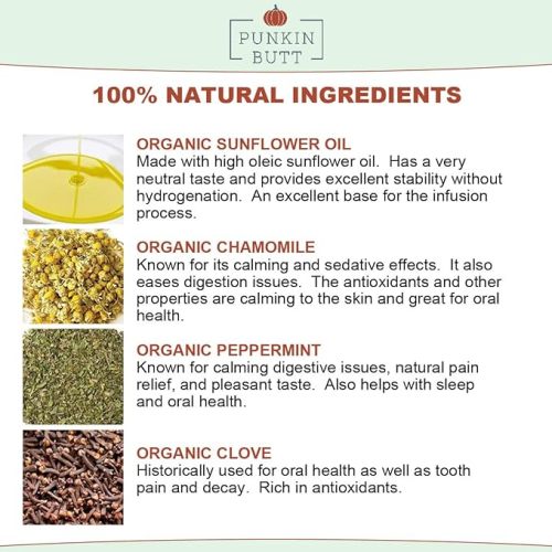 Punkin Butt Teething Oil - 2 oz - 100% Natural, for Babies - Proprietary Blend Includes Chamomile, Sunflower, Peppermint, and Clove - Baby Teething Relief with No Added Chemicals (2 Ounce)
