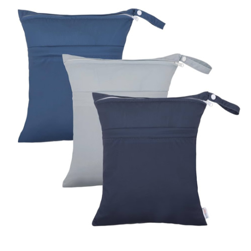 ALVA ALVABABY 3pcs Cloth Diaper Wet Dry Bags Waterproof Reusable with Two Zippered Pockets Travel Beach Pool Daycare Soiled Baby Items Yoga Gym Bag for Swimsuits or Wet Clothes 3L-ZM13