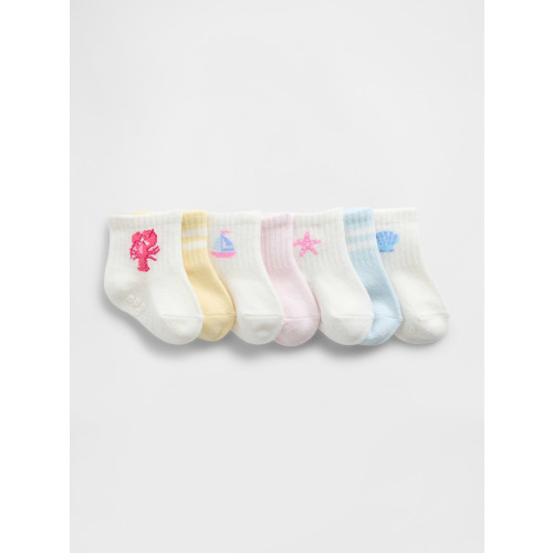 Toddler Beachy Quarter Crew Socks (7-Pack)
