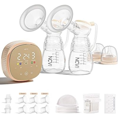 NCVI Portable Electric Breast Pump with 4400mAh Rechargeable Battery, Hospital-Grade Suction, Quiet Design for Home, Work & On-the-Go, 8132, Fits 17-24mm