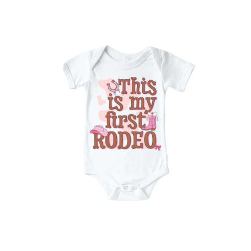 First Rodeo Pink Graphic Bodysuit & Kids Tee | White