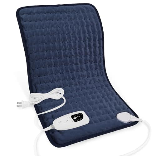 Electric Heating Pads,Heating Pad for Back,Shoulder,Hot Pad for Neck and Arms,Abdomen,Moist Heated Pad for Legs and Knee,Auto Shut Off(Navy Blue, 24''×12'')