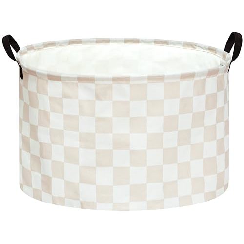 MAIZMZ Checkered Storage Basket Extra Large 80L Kids Hamper Baby Laundry Basket Waterproof Toys Car Organizer Collapsible Canvas for Home/Dorm/Pet/Office/Closet/Shelf/Gift Baskets