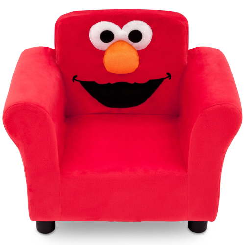 Free Shipping! Sesame Street Elmo Kids Upholstered Chair by Delta Children, Cozy Toddler Seat Supports Reading Watching and Relaxing