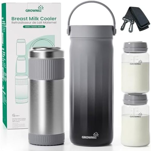 Grownsy 22oz Portable Breast Milk Cooler for Work & Travel,24H+ Chill