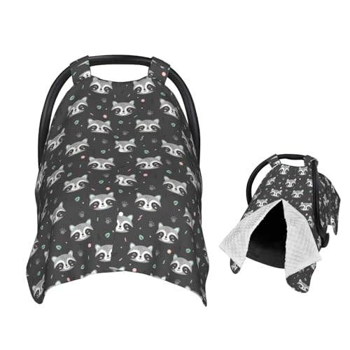 Cartoon Raccoon Baby Car Seat Canopy Nursing Cover for Newborn Car Seat Breastfeeding Covers Blanket Newborn Shower Gift