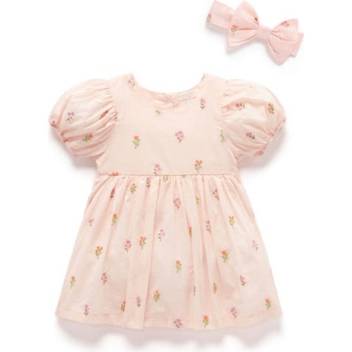 Embroidered Dress & Headband, 0-3M