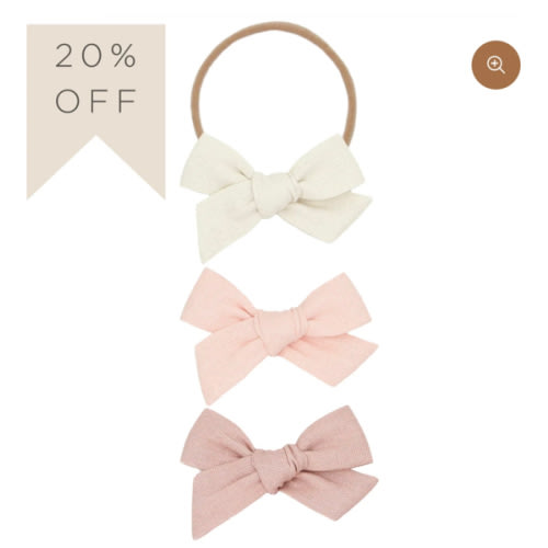Linen Bow 3 Pack: Ballet Headbands