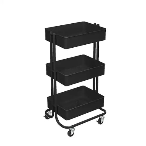 Lexington 3-Tier Rolling Cart by Simply Tidy®, Color: Black | Michaels