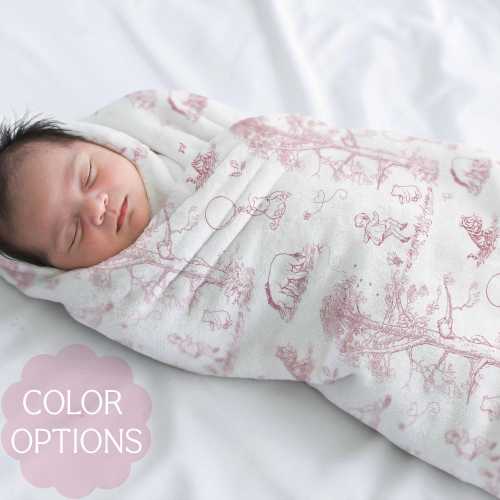 Winnie the Pooh Toile Swaddle Blanket Chinoiserie Toile de Jouy Pooh Bear Newborn Wrap French Country Cozy Baby Shower Gift Blue Green Pink