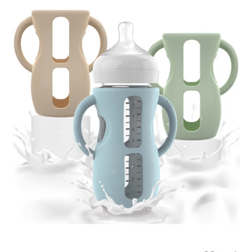 3PCS Philips Avent Glass Bottle Silicone Sleeves with Handles, Compatible with Philips Avent Glass Bottles 8 oz, Suitable for Avent Baby Bottles 8 oz, and Easy to Clean