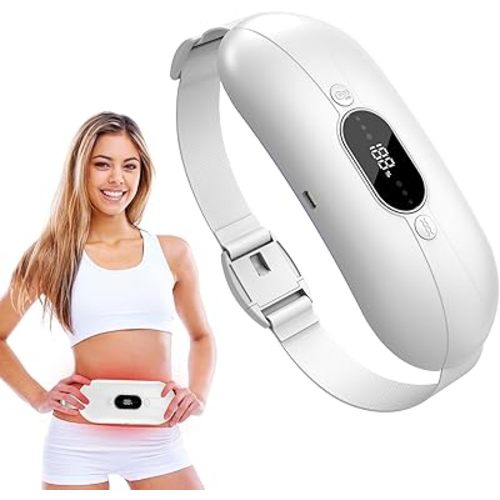 Portable Heating Pad for Period Cramps: New Cordless Menstrual Heating Pad with 3 Heat Levels and 3 Massage Modes, 3s Fast Heating Gift for Women and Girl White