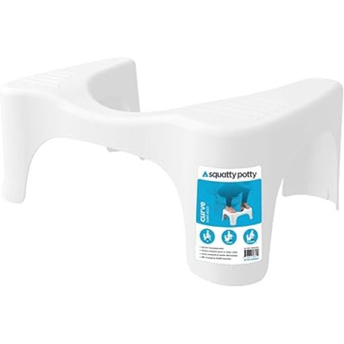 Squatty Potty The Original Bathroom Toilet Stool, CURVE Lightweight with sleek and modern design, 7 inch height, WHITE, 1 Count