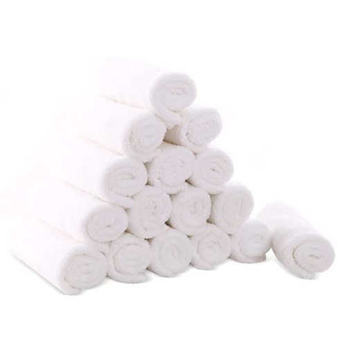 Cute Castle Ultra-Soft Baby Washcloths, 16 Pack - 9" by 9", Gentle on Sensitive Skin for Face and Body, Plush, Super Absorbent Wash Clothes for Girls and Boys, White