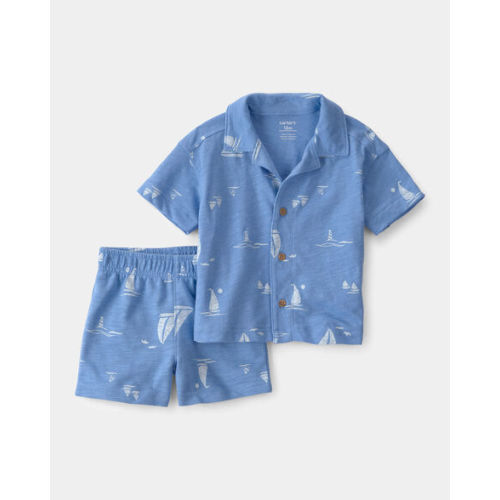 Baby Boy 2-Piece Sailboat Top & Short Set - Blue | Carter's
Size 18M