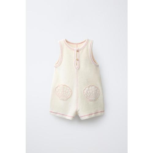 TERRYCLOTH EFFECT SHELL POCKETS SHORT JUMPSUIT - Ecru | ZARA United States