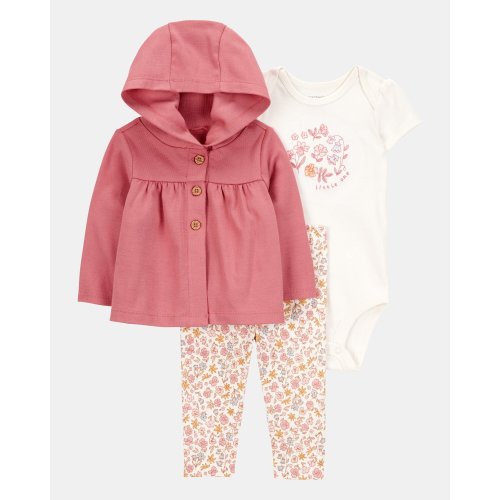 Baby 3-Piece Little Cardigan Set - Pink