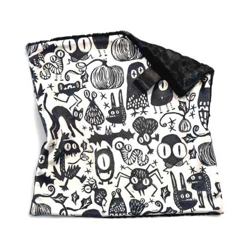 Gothic Monsters Lovey Blanket: Minky & Faux Fur Baby Blanket