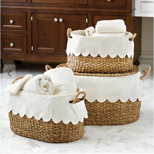 BW Wicker Stacking Storage Baskets