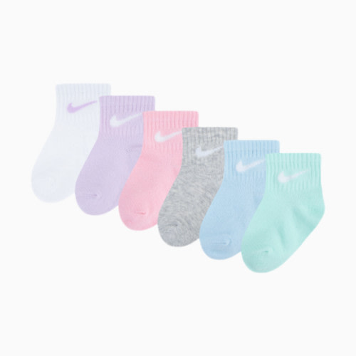 Nike Swoosh Ankle Socks (6 Pack) - Doll, 6-12 M