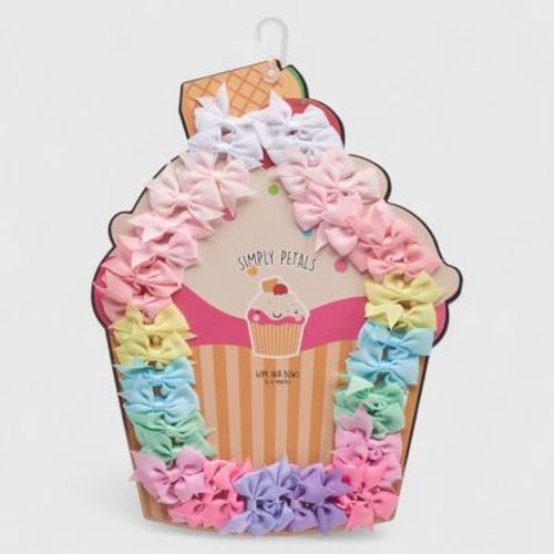 Simply Petals 40-Pack Cupcake Themed Baby Hair Bow Set - Assorted Baby Bows for 0-12 Months, Colorful Clips for Infants, Girl, 40pcs