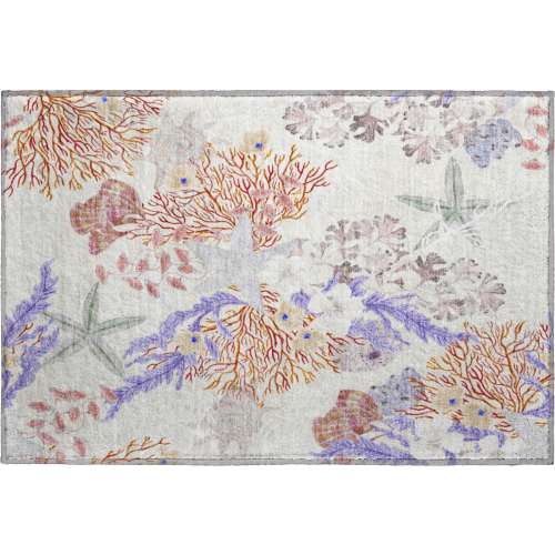 Premium Washable Super Soft Coral Starfish Coastal Mayfield Rug