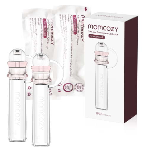Momcozy Colostrum Collector, Portable Reusable Breast Milk Collector and Storage Bottles, 5ml, 2pcs