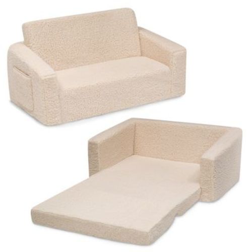 Delta Children Cozee Kids Flip-Out Sofa to Lounger, Cream