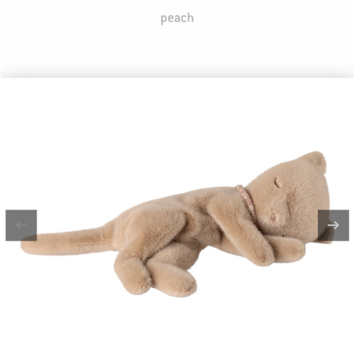 Sleeping kitten plush, Small - Cream peach - Maileg USA