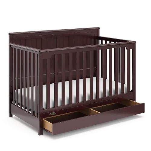 Graco Hadley 5-in-1 Convertible Crib with Drawer, Espresso