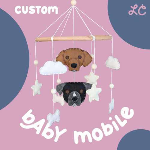 Custom Felt Pet Portrait Baby Mobile