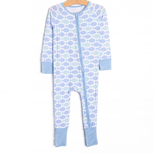 With the Tide Bamboo Zippy Pajama, Blue – Stitchy Fish