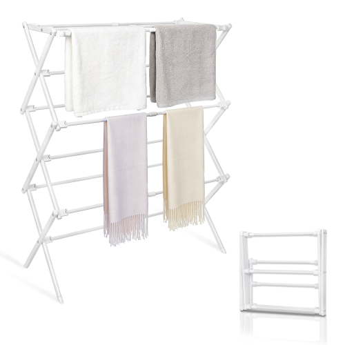 ZOES HOMEWARE Small Clothes Drying Racks Foldable for Laundry, Metal Collapsible Folding Dry Rack Clothing